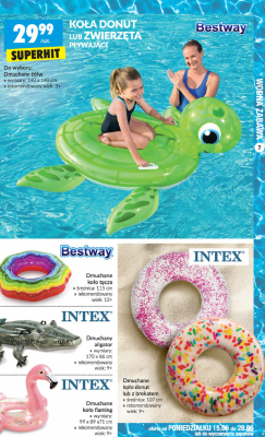 Koło do pływania donut z brokatem Intex promocja