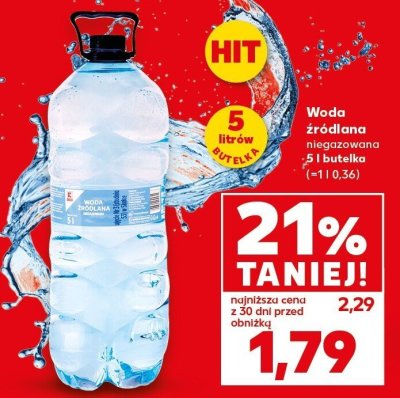 Woda źródlana niegazowana promocja w Kaufland