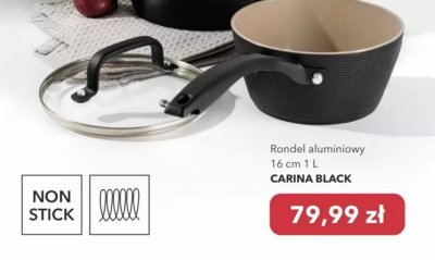 Rondel aluminiowy 16 cm 1 L CARINA BLACK promocja w Nela