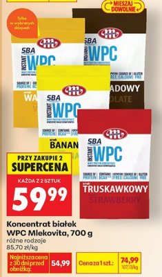 Koncentrat białek WPC Mlekovita, 700 g promocja w Biedronka