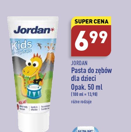 Pasta do mycia zębów mlecznych kids 0-5 lat smok Jordan promocja