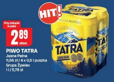 Piwo Tatra Jasne Pełne promocja w Chorten