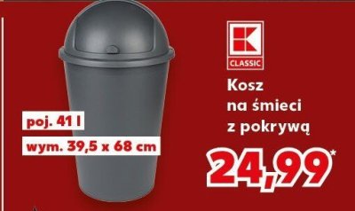 Kosz na śmieci z pokrywą promocja w Kaufland