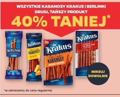 Wszystkie kabanosy Krakus DRUGIE -40% promocja w Netto