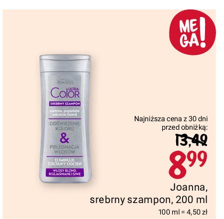 Szampon do włosów srebrne i popielate odcienie blond Joanna ultra color promocja