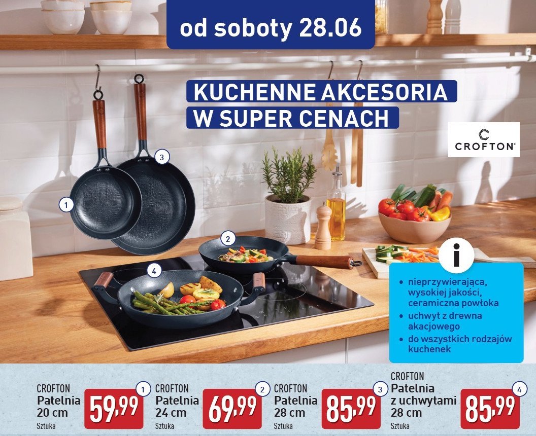 Patelnia z uchwytami 28 cm Crofton promocja w Aldi