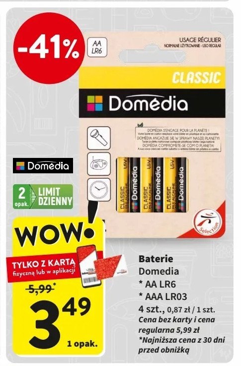 Bateria lr6 DOMEDIA promocja w Intermarche