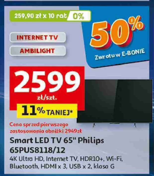 Telewizor led 65" 65pus8118/12 Philips promocja
