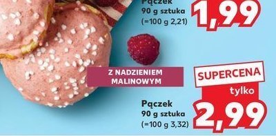 Pączek z nadzieniem malinowym promocja w Kaufland
