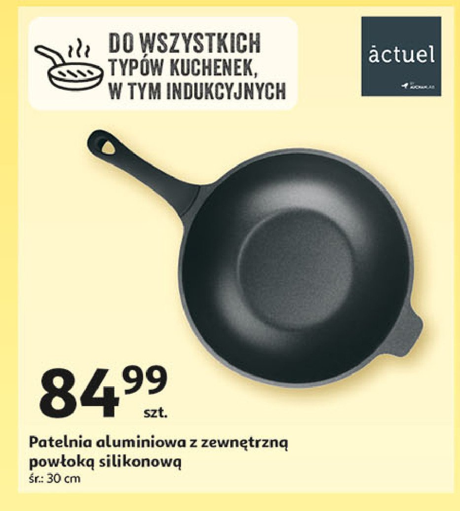 Patelnia aluminiowa z połoką silikonową 30 cm Actuel promocja