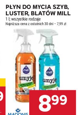 Płyn do szyb umyje Mill clean promocja