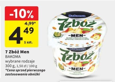 Jogurt 7 Zbóż Men wybrane rodzaje promocja w Intermarche