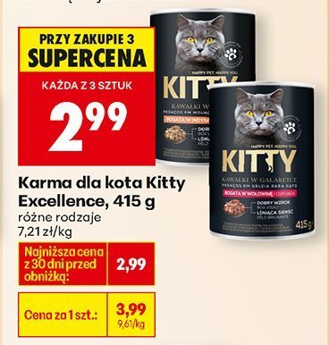 Karma dla kota Kitty Excellence, 415 g różne rodzaje promocja w Biedronka