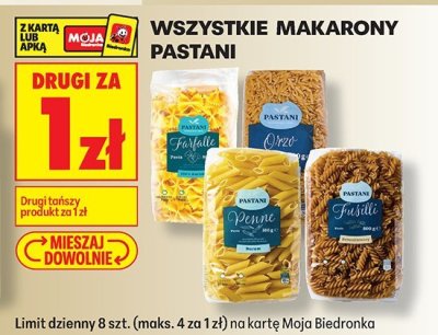 Makaron Pastani wszystkie makarony Pastani promocja w Biedronka