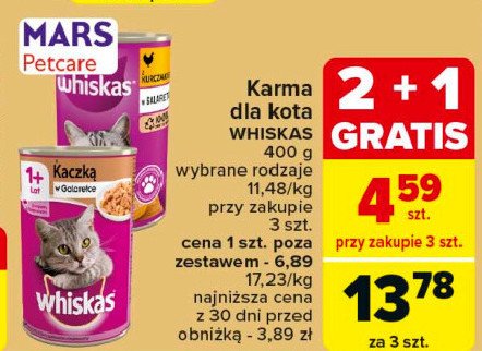 Karma dla kota z kurczakiem w galaretce Whiskas adult promocja