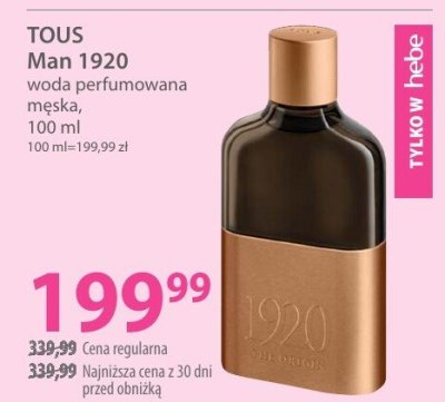 Perfumy TOUS Man 1920 woda perfumowana męska promocja w Hebe