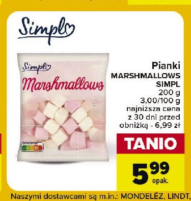 Pianki marshmallows Simpl promocja w Carrefour Market