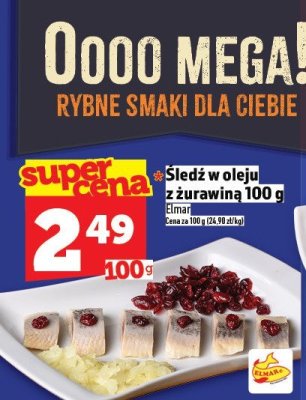 Śledź w oleju z żurawiną Elmar 100 g promocja w TOPAZ