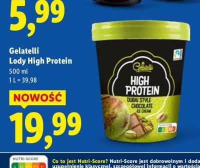 Lody High Protein Gelatelli promocja w Lidl