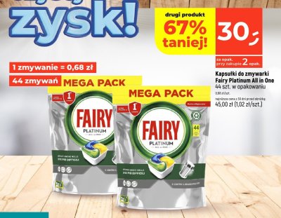 Kapsułki do zmywarki Fairy Platinum All in One MEGA PACK promocja w Dealz