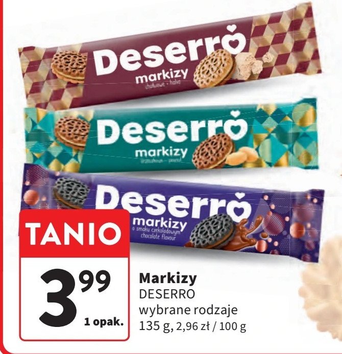 Ciastka markizy o smaku śmietankowym Deserro promocja