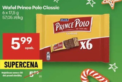 Wafel Prince Polo Classic 6 x 17,5g promocja w Delikatesy Centrum
