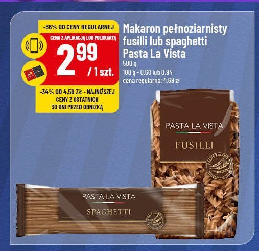 Makaron fusilli Pasta la vista promocja