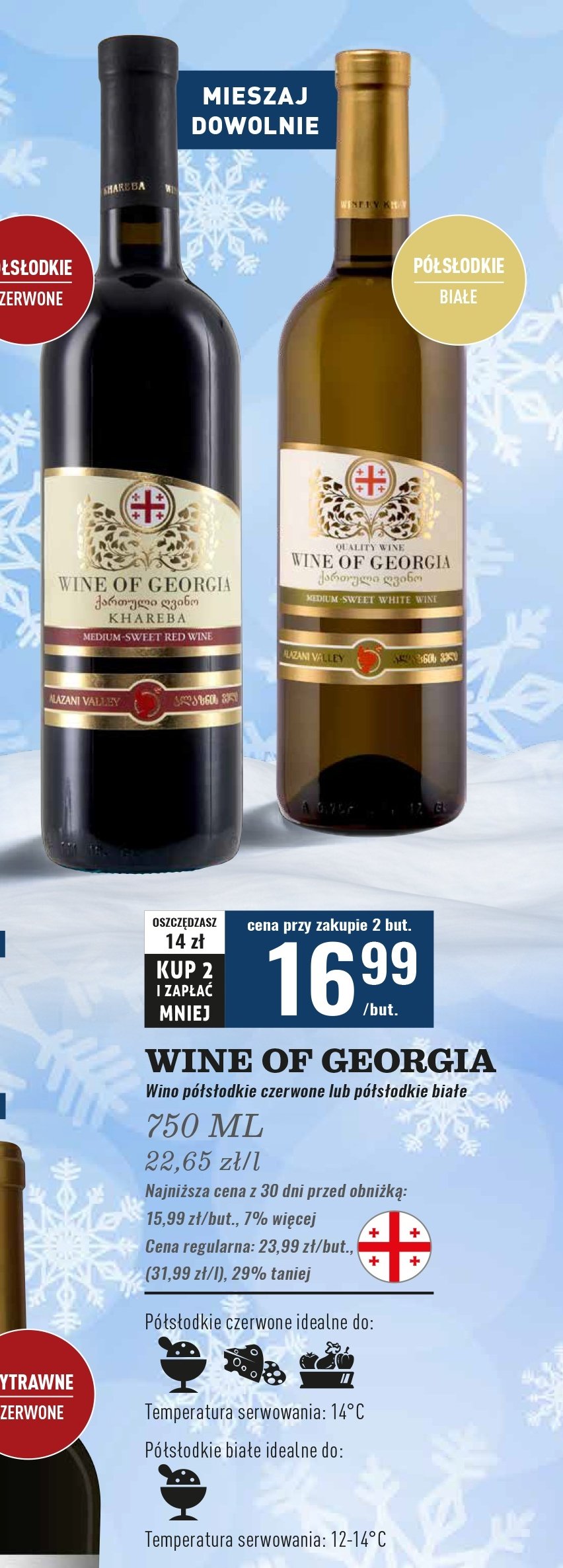 Wino WINE OF GEORGIA RED SEMI SWEET promocja