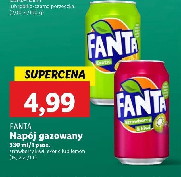 Napój truskawka i kiwi Fanta promocja