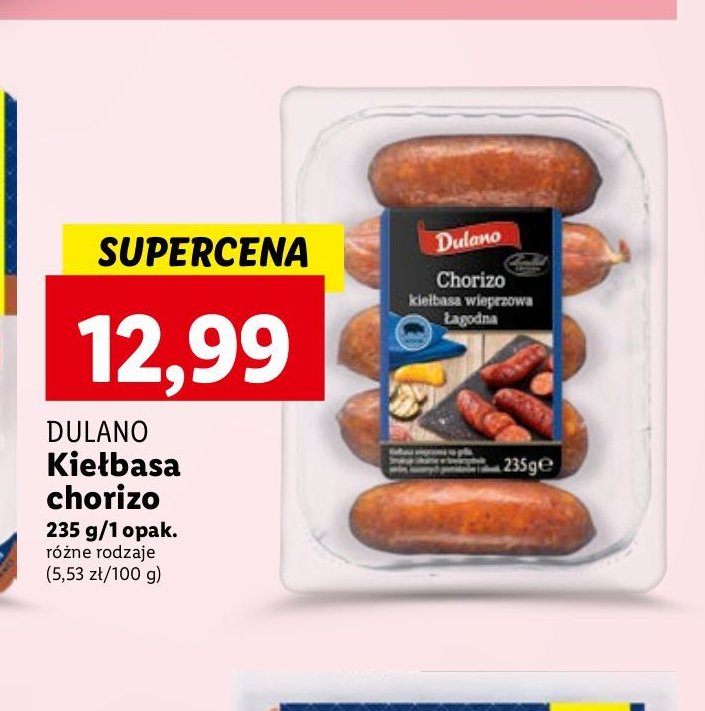 Kiełbasa wieprzowa chorizo łagodna Dulano promocja