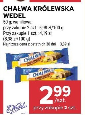 Chałwa królewska Wedel waniliowa promocja w Stokrotka