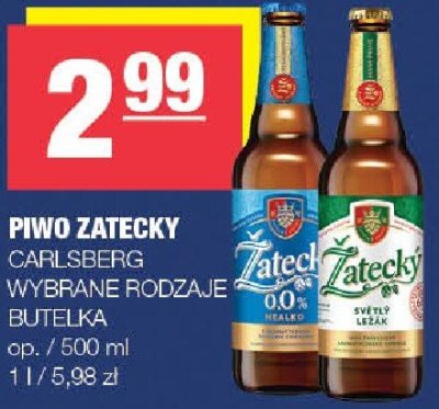 Piwo żatecky CARLSBERG - wybrane rodzaje butelka promocja w SPAR