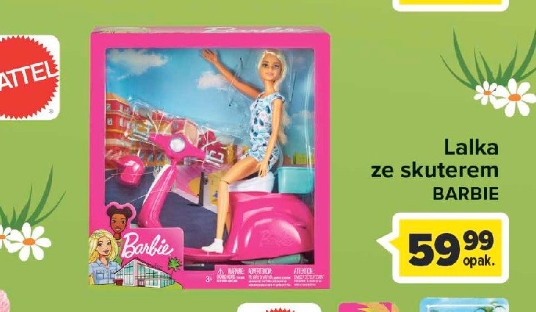 Lalka barbie ze skuterem Mattel promocja