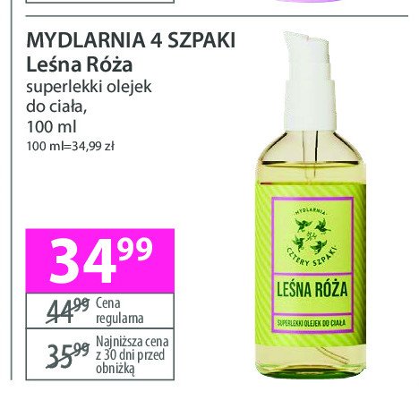 Superlekki olejek do ciała MYDLARNIA CZTERY SZPAKI promocja