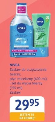 Zestaw do oczyszczania twarzy NIVEA płyn micelarny 400 ml i żel do mycia twarzy 150 ml promocja w Drogerie DM