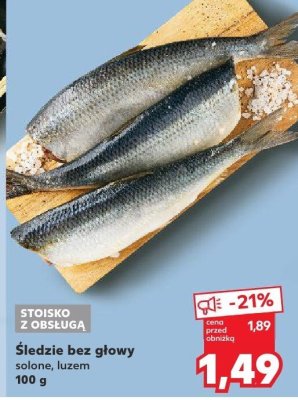 Śledzie bez głowy solone, luzem promocja w Kaufland