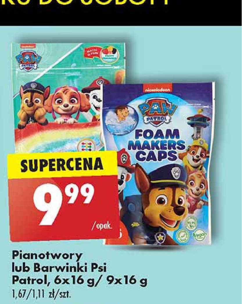 Pianopotwory Paw patrol promocja