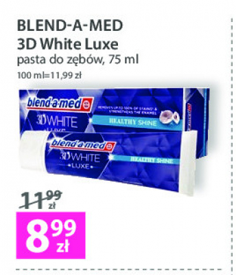 Pasta do zębów healthy shine Blend-a-med 3d white luxe promocja