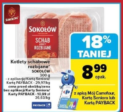 Kotlety schabowe rozbijane Sokołów promocja w Carrefour Market