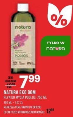 Płyn NATURA EKO DOM do mycia podłóg promocja w Drogerie Natura
