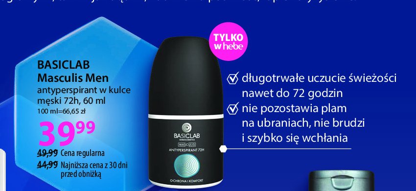 Antyperspirat Basiclab masculis men promocja