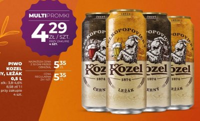 Piwo Kozel Ležák 0,5 l promocja w Duży Ben