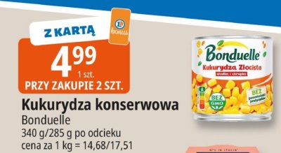 Kukurydza konserwowa Bonduelle promocja w Leclerc