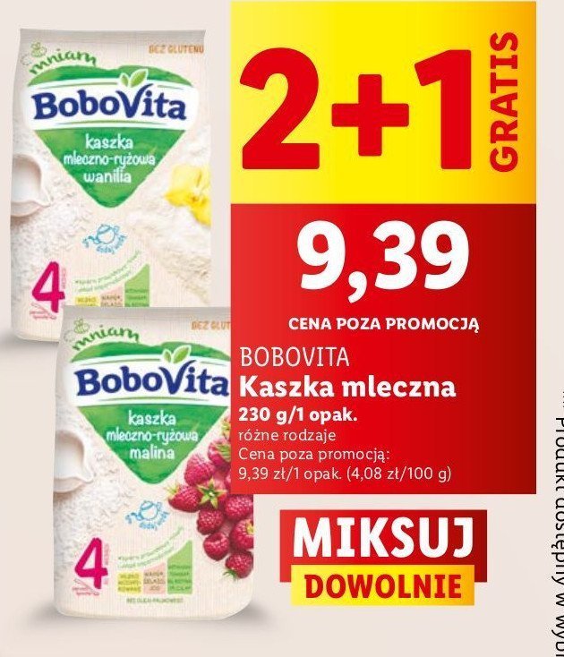 Kaszka mleczno-ryżowa waniliowa Bobovita mniam promocja