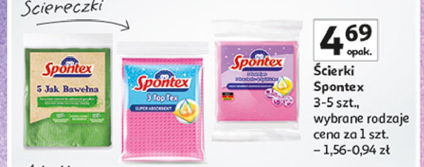 Ścierka uniwersalna antybakteryjna Spontex promocja w Auchan