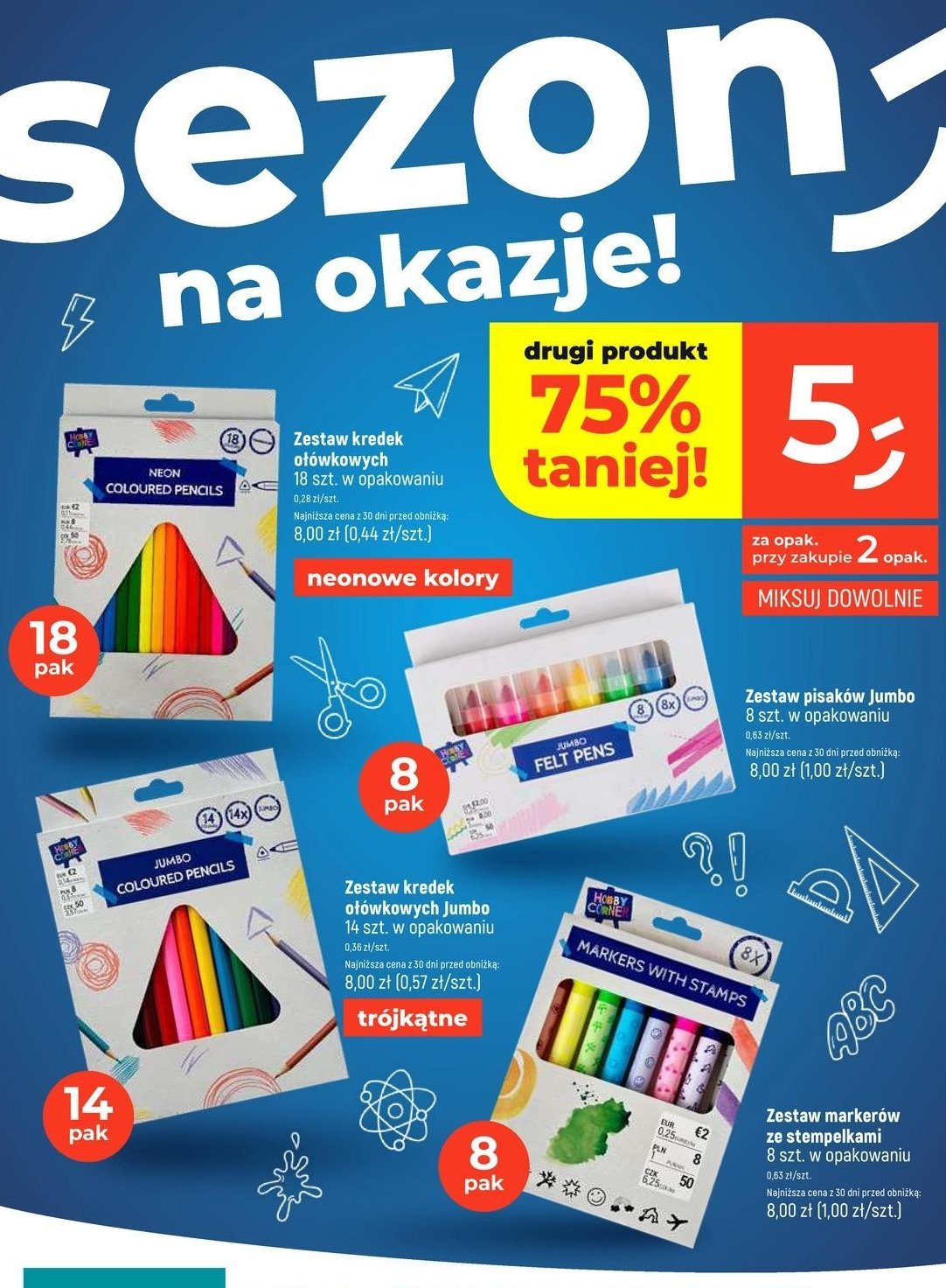 Kredki ołówkowe trójkątne jumbo HAPPY COLOR promocja