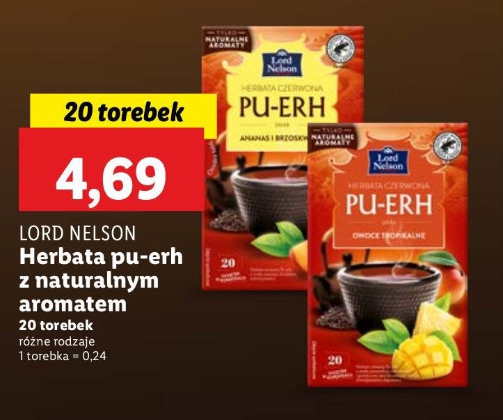 Herbata ananas i brzoskwinia Lord nelson pu-erh promocja