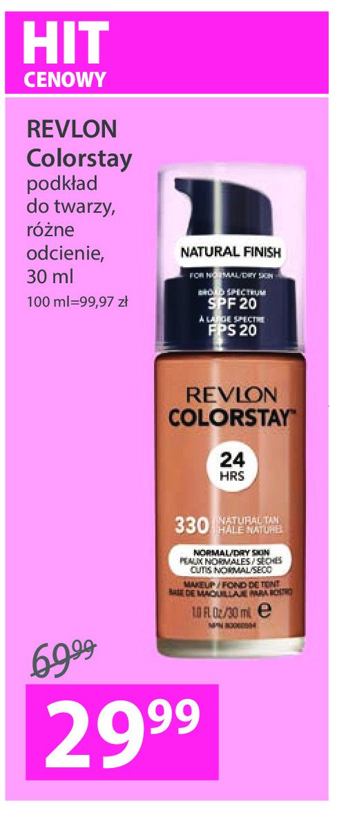 Podkład cera normalna i sucha nr 330 natural tan Revlon colorstay promocje