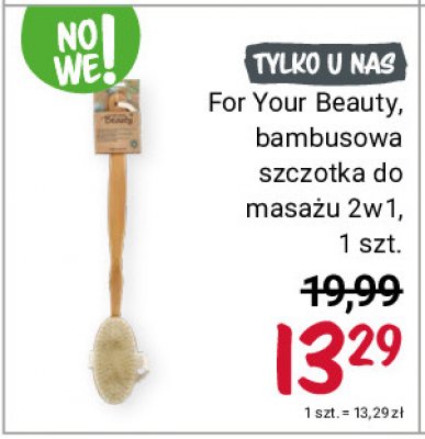 Szczotka do masażu bambusowa For your beauty promocja