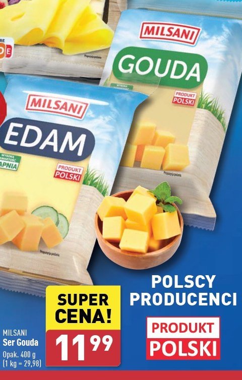 Ser edam kostka Milsani promocja